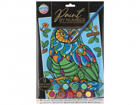 Játékok 6-8 éveseknek - Set creativ Pictura pe numere, carton, A4, bufnita
