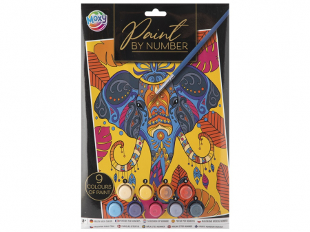 Játékok 6-8 éveseknek - Set creativ Pictura pe numere, carton, A4, elefant