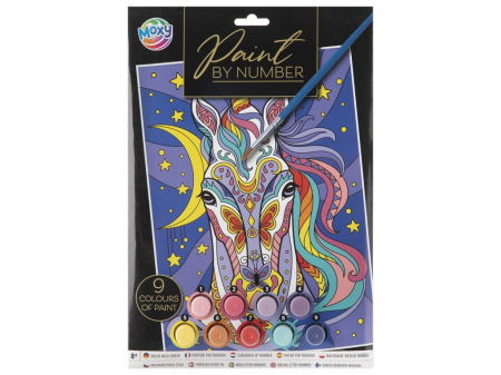 Játékok 6-8 éveseknek - Set creativ Pictura pe numere, carton, A4, unicorn