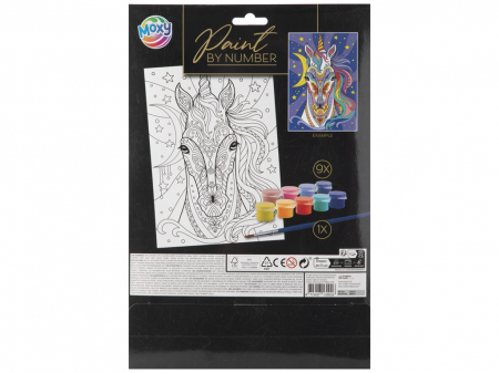 Set creativ Pictura pe numere, carton, A4, unicorn  [1]