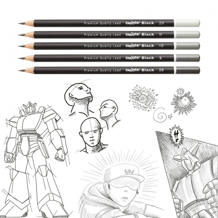 Set creioane cu mina grafit 2H Carioca, 12 buc./cutie. [2]