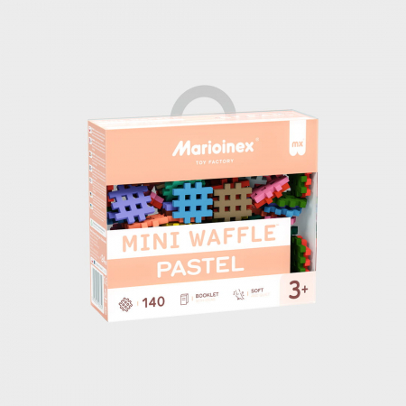 Jucării copii 10+ - Set de constructie, 140 piese, pastel, Mini Waffles, Marioinex