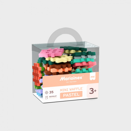 Jucării copii 10+ - Set de constructie, 35 piese, pastel, Mini Waffles, Marioinex