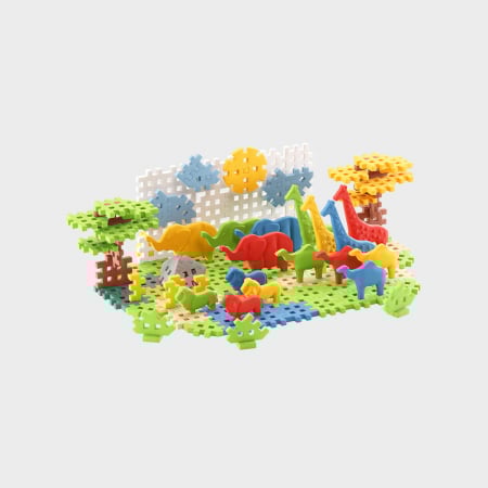Set de constructie, Animale salbatice, Safari, 100 piese, Mini Waffles, Marioinex [1]