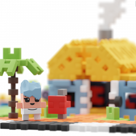 Set de constructie, Casuta familiei, 148 piese, Mini Waffles, Marioinex [2]