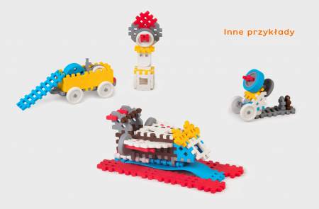 Set de constructie, Constructor, 140 piese, albastru, Mini Waffles, Marioinex [2]