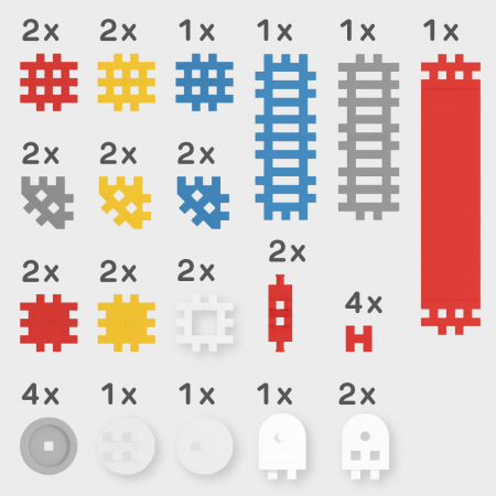 Set de constructie, Constructor, 35 piese, albastru, Mini Waffles, Marioinex [3]
