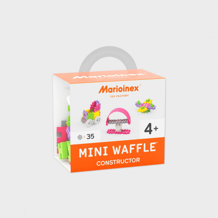 Jocuri educative - Set de constructie, Constructor, 35 piese, roz, Mini Waffles, Marioinex