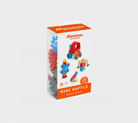 Set de constructie, Constructor, 70 piese, albastru, Mini Waffles, Marioinex [3]