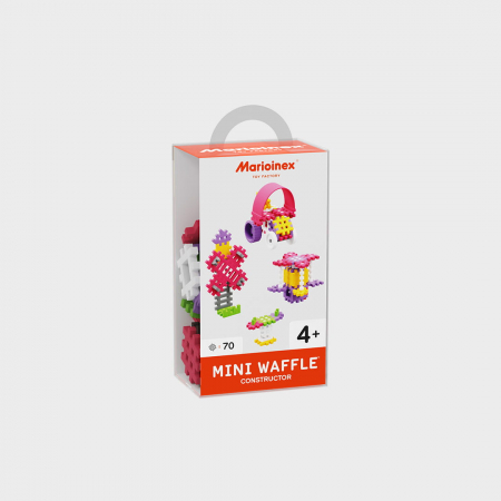 Idei de cadouri sub 100 de lei - Set de constructie, Constructor, 70 piese, roz, Mini Waffles, Marioinex