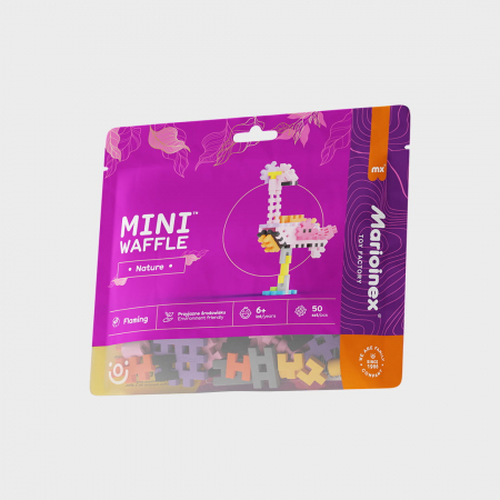Jucării copii 10+ - Set de constructie, Flamingo, 50 piese, Mini Waffles, Marioinex