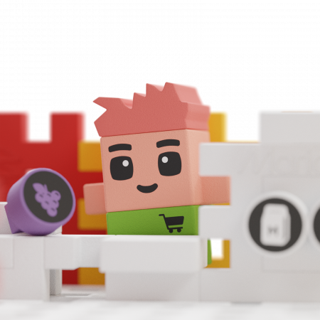Set de constructie, Magazin, 148 piese, Mini Waffles, Marioinex [5]
