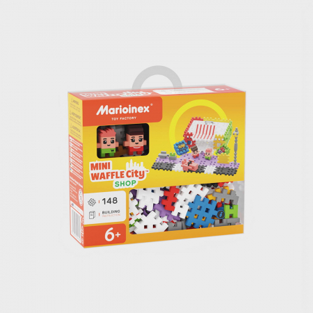 Jucării copii 10+ - Set de constructie, Magazin, 148 piese, Mini Waffles, Marioinex