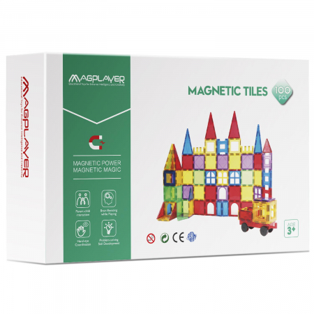 Vârstă - Set de constructie magnetic 3D - 100 piese