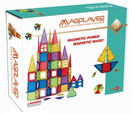 Vârstă - Set de constructie magnetic - 70 piese