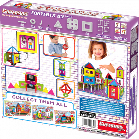 Set de constructie magnetic Supermag Casuta mea, 83 piese [1]