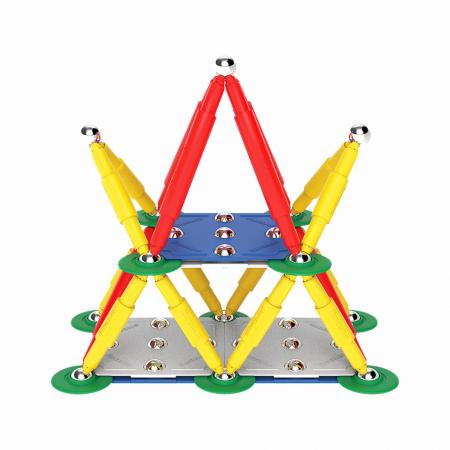 Jocuri magnetice - Set de constructie magnetic Supermag Classic, 72 piese