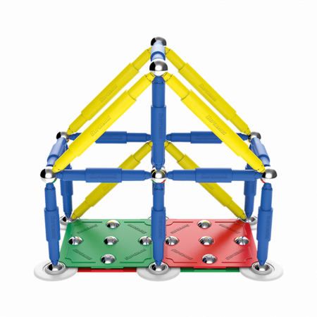 Jocuri magnetice - Set de constructie magnetic Supermag Classic, 98 piese