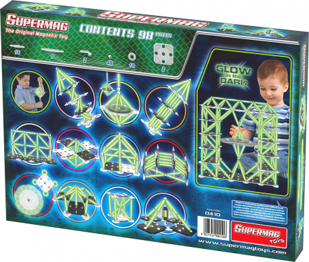 Set de constructie magnetic Supermag Glow, 98 piese [1]
