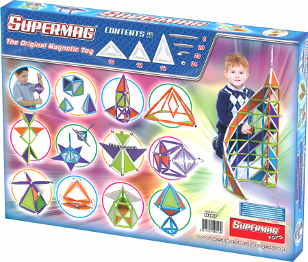 Set de constructie magnetic Supermag Trendy, 116 piese [1]