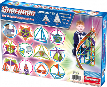 Set de constructie magnetic Supermag Trendy, 67 piese [1]