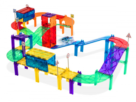 Set de constructie, Magnetiles, Racer, 65 piese [2]
