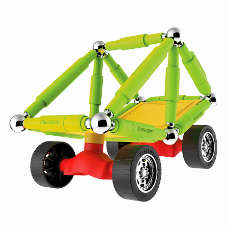 Set de constructie masini cu piese magnetice Supermag, 65 piese [5]