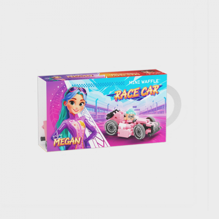 Jucării copii 10+ - Set de constructie, Masini, roz, 50 piese, Mini Waffles, Marioinex