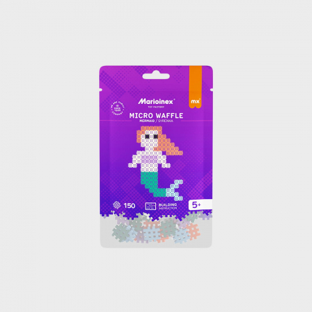 Jucării copii 10+ - Set de constructie, Sirena, 150 piese, Micro Waffles, Marioinex