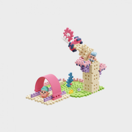 Set de constructie, Turnul Fermecat, 80 piese, Mini Waffles Printese, Marioinex [5]