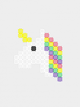 Set de constructie, Unicorn, 80 piese, Micro Waffles, Marioinex [2]