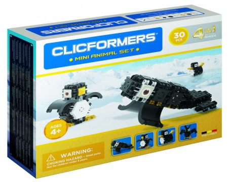 Jocuri magnetice - Set de construit Clicformers- Mini Animal Set 30 piese
