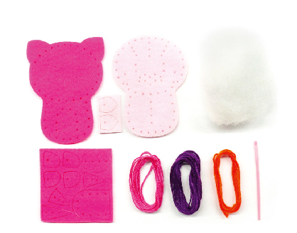Set de cusut DIY - decoratiune topper pentru creion - Pisicuta [2]