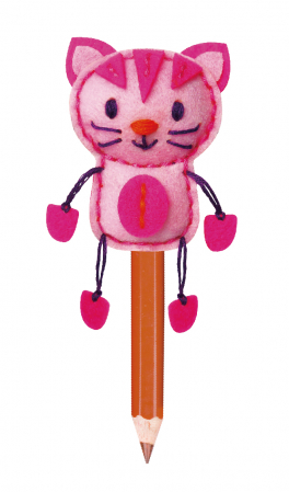 Set de cusut DIY - decoratiune topper pentru creion - Pisicuta [1]
