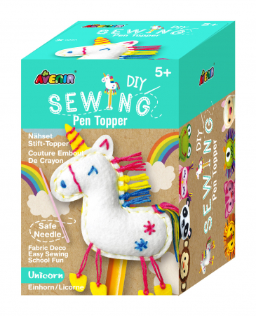 Jocuri educative - Set de cusut DIY - decoratiune topper pentru creion - Unicorn