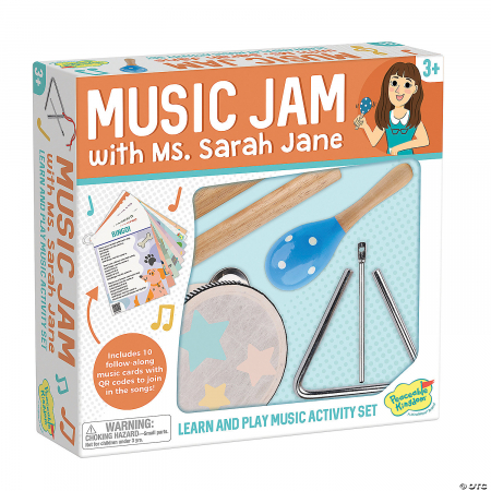 Jucării Montessori - Set de instrumente muzicale din lemn si activitati, Music Jam with Ms. Sarah Jane Music Activity Set