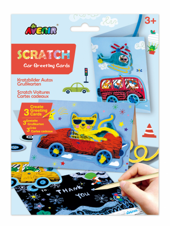 Jocuri creative - Set de razuit si realizat Felicitari - Masini