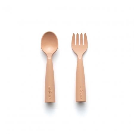 Set de tacamuri bebelusi Miniware My First Cutlery, 100% din materiale naturale biodegradabile, Toffee [2]