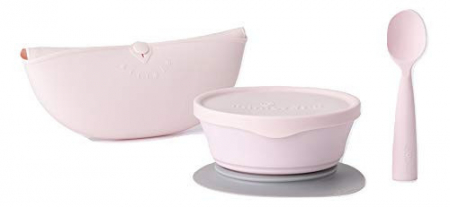 Set diversificare hrana bebelusi Miniware First Bites Deluxe, 100% din materiale naturale biodegradabile, 4 piese, Cotton candy [1]