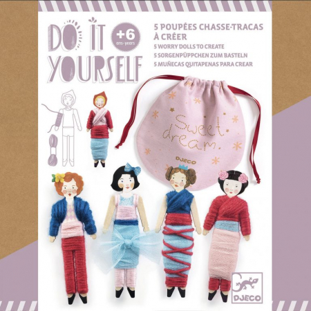 Jocuri creative - Set DIY Djeco, Păpuși pentru vise senine