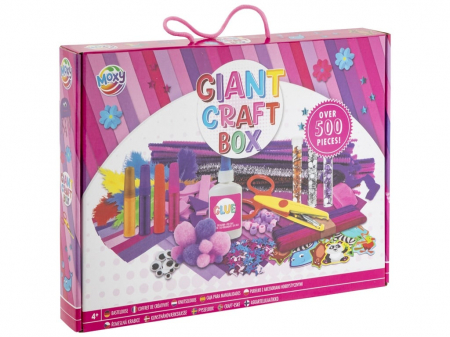Jocuri educative - Set gigant accesorii creative, Giant Craft Box, roz