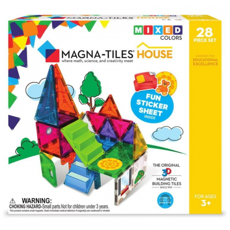 Jocuri educative - Set magnetic cu autocolante Magna-Tiles House (28 piese)