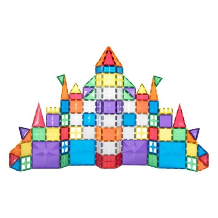 Jocuri educative - Set magnetic de construit 125 piese, Cleverclixx