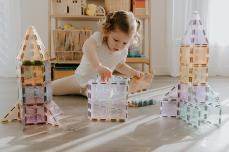 Set magnetic Magblox - 102 piese magnetice de constructie PASTEL transparente [8]