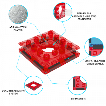 Set magnetic Magblox - 98 piese, circuit cu bile - Magbrix Marble Run [7]