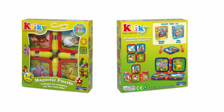 Set magnetic pentru bebelusi Supermag Kliky - Animale ferma, 8 piese [1]