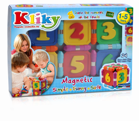 Jocuri magnetice - Set magnetic primar Supermag Kliky, 24 piese - Cifre