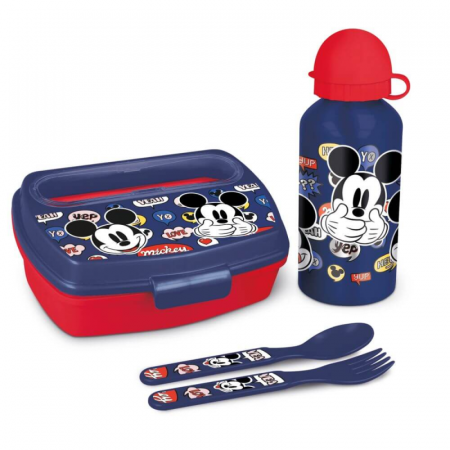 Recipiente alimentare - Set sticla apa inox +cutie sandwich Mickey Mouse