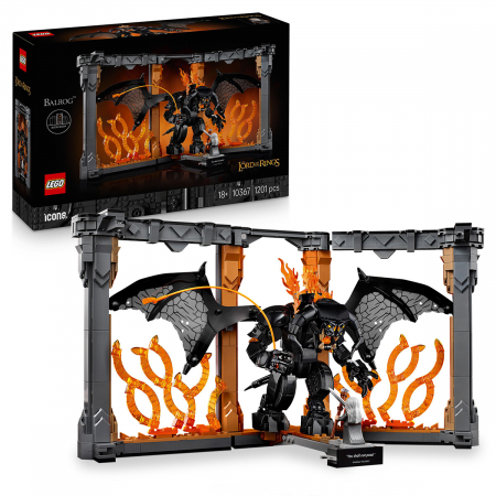 LEGO Creator Expert - Stăpânul inelelor: Dioramă pentru bibliotecă cu un Balrog