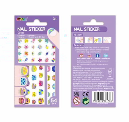 Stickere pentru unghii cu sclipici - Flori [3]